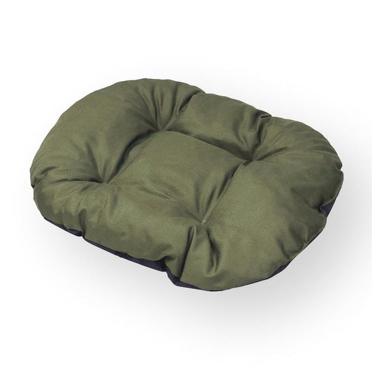 OUTLET praktyczna poduszka z kodury Kleo, rozmiar 50x40 cm, kolor: ciemna zieleń