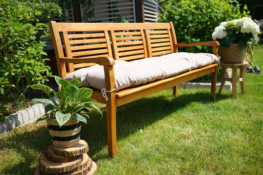 OUTLET Poduszki na meble ogrodowe bez oparcia (dwustronne) 130x55 cm Beżowa