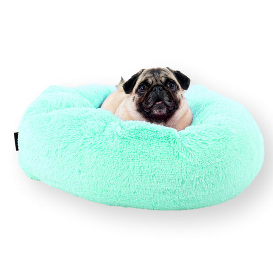 OUTLET przytulne legowisko pluszowe dla psa FUZZY, rozmiar: Ø 70cm, kolor: mięta