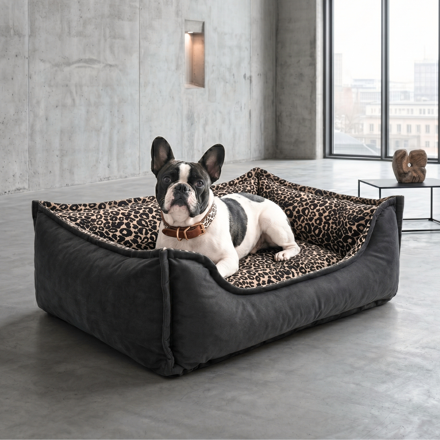 Seria PREMIUM – design i luksus - ortopedyczne legowisko LEOPARD GLAM