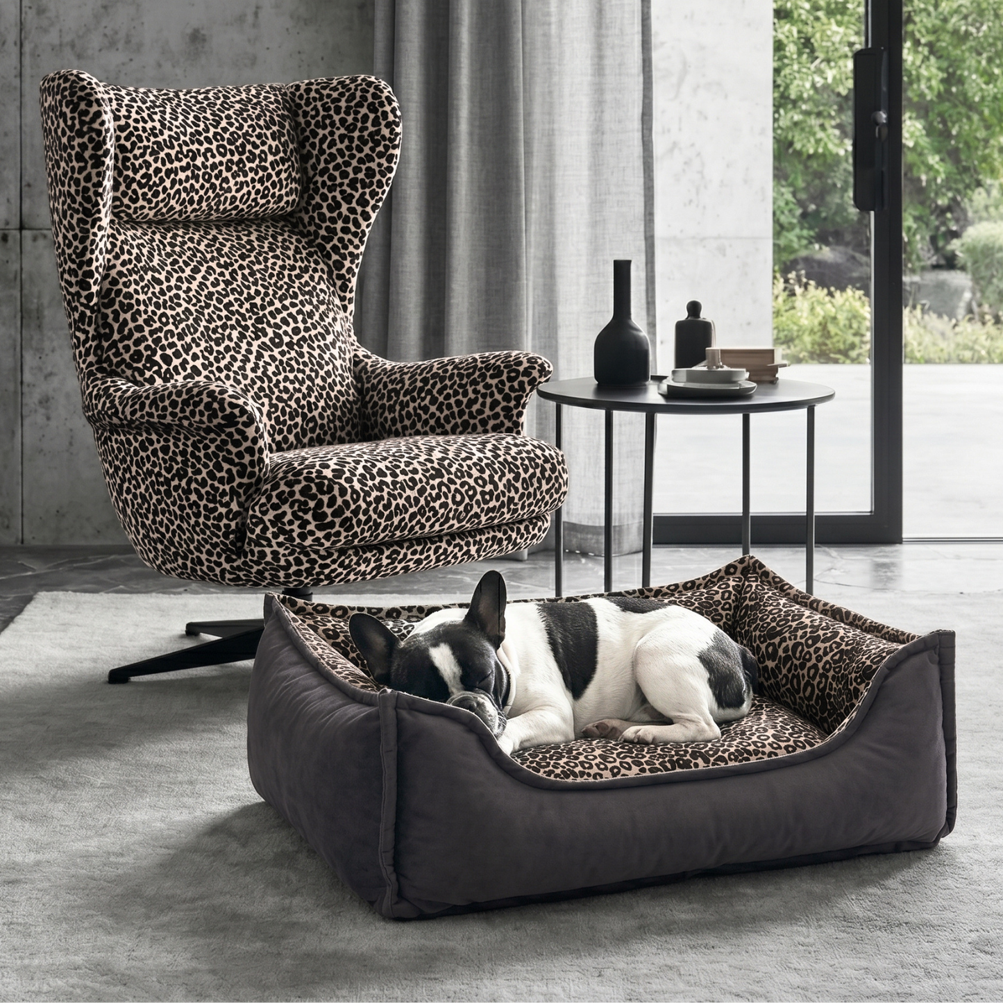 Seria PREMIUM – design i luksus - ortopedyczne legowisko LEOPARD GLAM