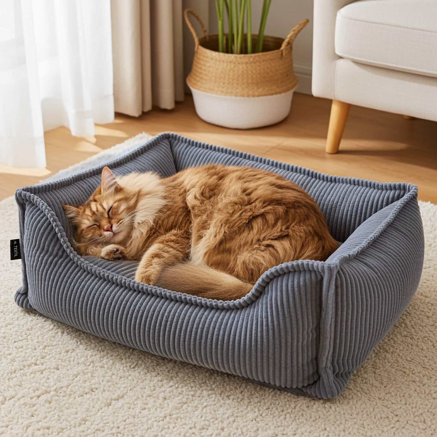 Seria PREMIUM - ortopedyczne sztruksowe legowisko dla kota HUGO