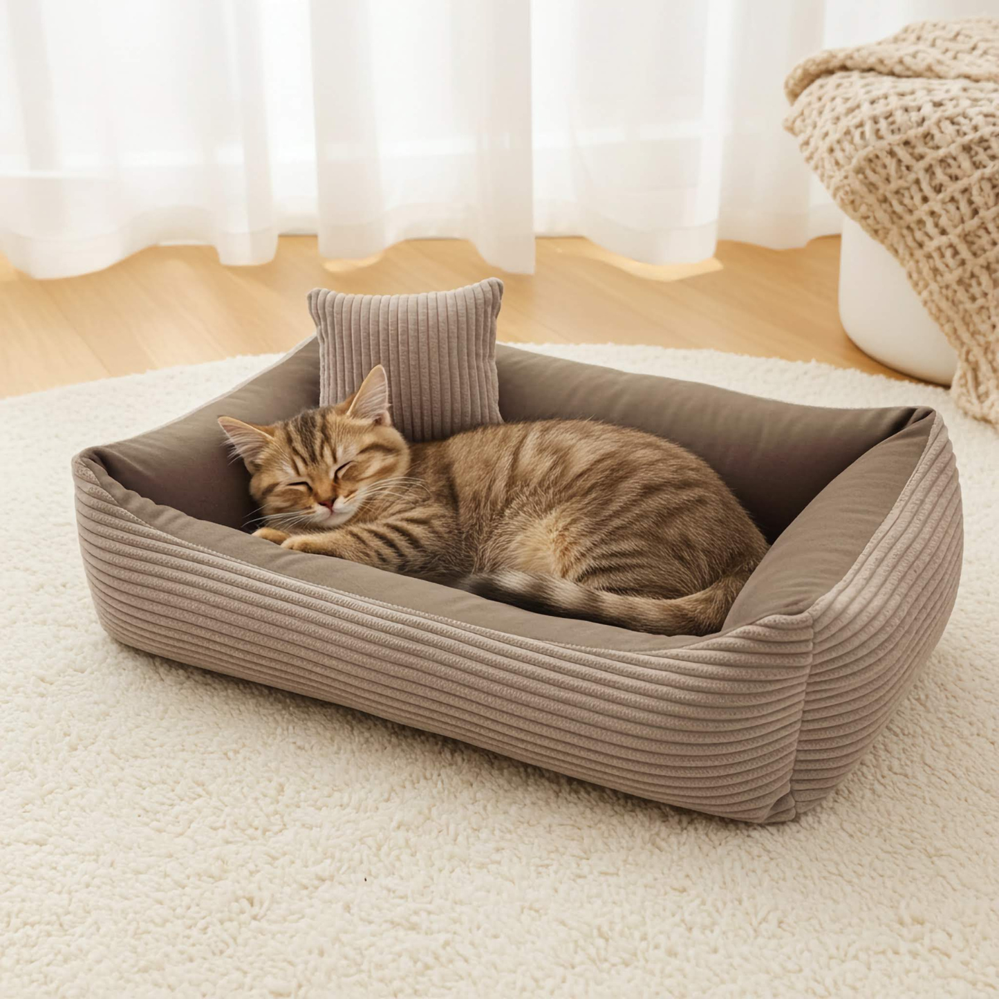 Sztruksowe legowisko dla kota MOLLY