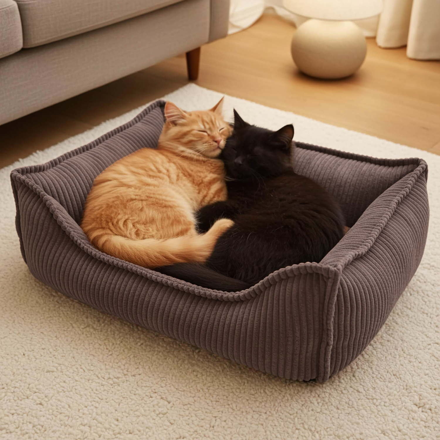 Seria PREMIUM - ortopedyczne sztruksowe legowisko dla kota HUGO