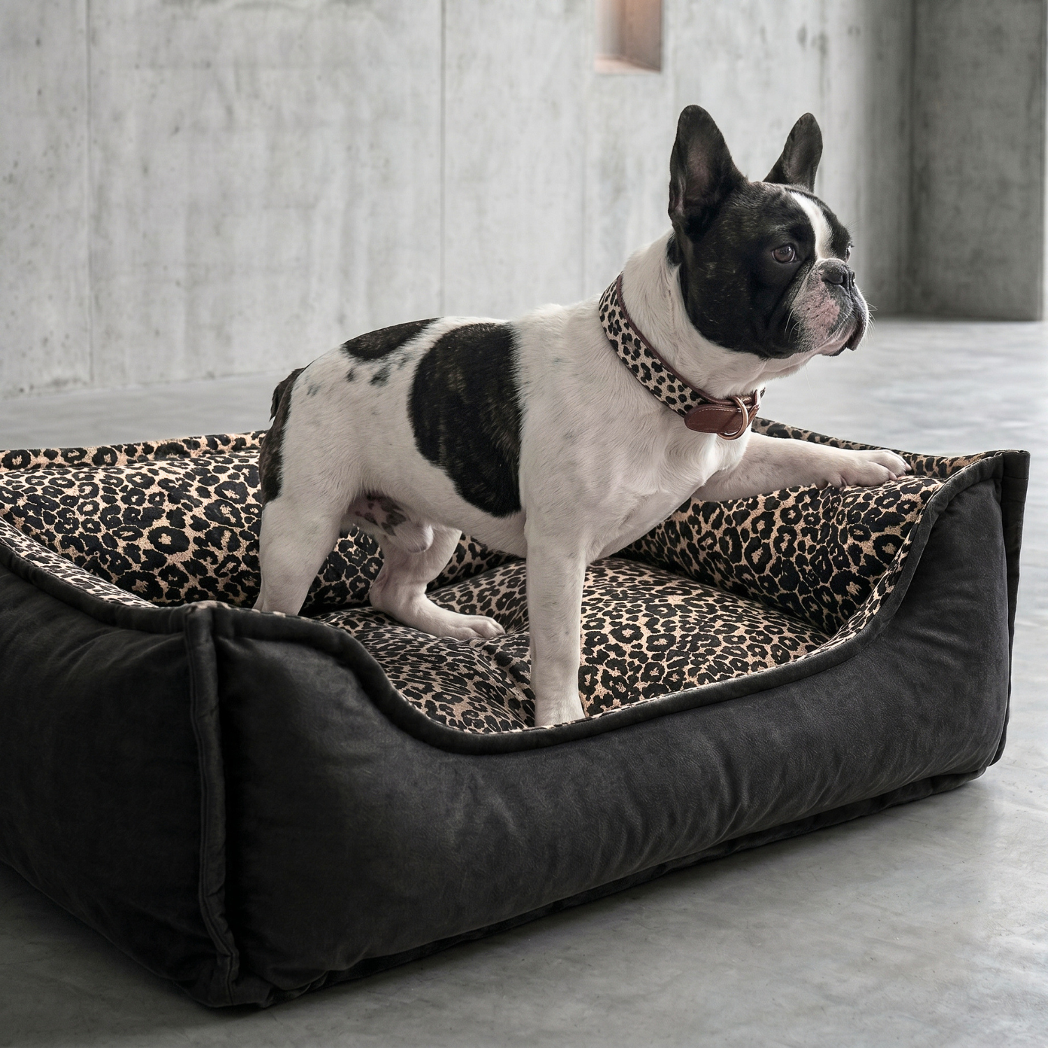 Seria PREMIUM – design i luksus - ortopedyczne legowisko LEOPARD GLAM