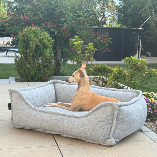 OUTLET Seria PREMIUM - antystresowe legowisko boucle LEO, rozmiar: 100x80 cm, kolor: szary