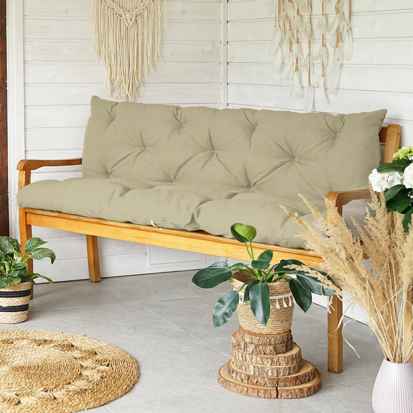 PREMIUM Poduszki na meble ogrodowe UV- i wodoodporne z oparciem (dwustronne)