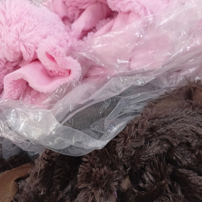 Wyprzedaż wykroje Ø50 cm z tkaniny Shaggy czarny ciemny braz jasny roz cały karton 70x50x50 cm 25 kg