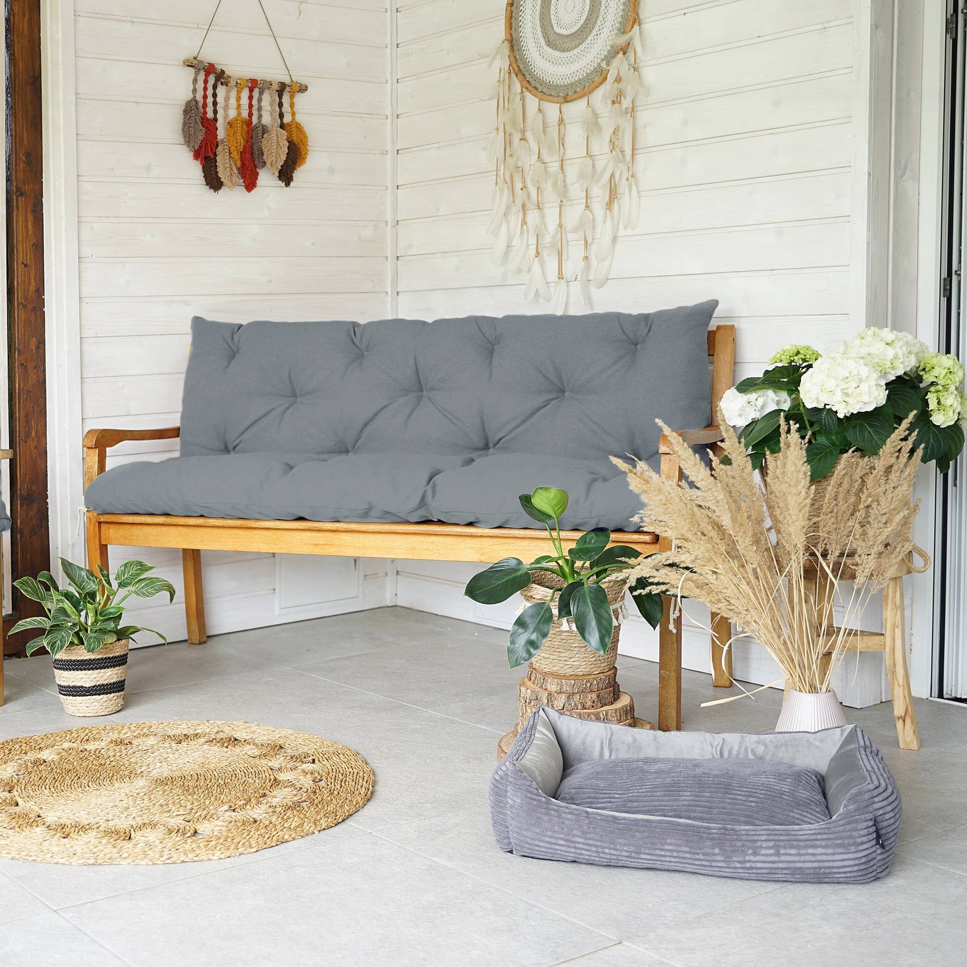 PREMIUM Poduszki na meble ogrodowe UV- i wodoodporne z oparciem (dwustronne)