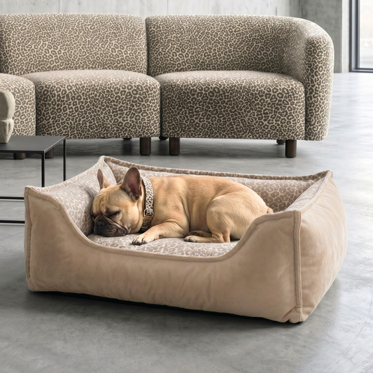 Seria PREMIUM – design i luksus - ortopedyczne legowisko LEOPARD GLAM
