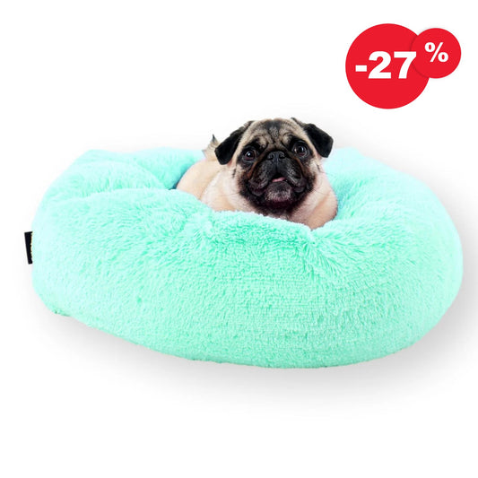 OUTLET przytulne legowisko pluszowe dla psa FUZZY, rozmiar: Ø 70cm, kolor: mięta